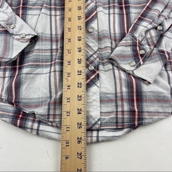 Helix Pearl Snap Shirt Mens Small Gray Athletic Fit Pockets Long Sleeve - Picture 6 of 8